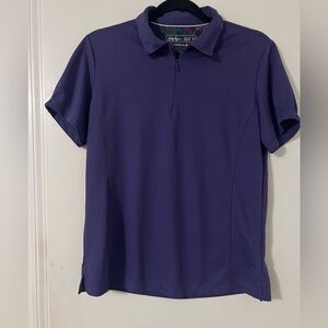 Lady Hagen Women's Purple Polo Shirt with zip size M (R137) Peru hydro dri
